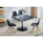 Table de salle à manger 42,1 "Mid-Century pour 4 à 6 personnes avec plateau rond en MDF, table de salle à manger à piédestal, table basse de loisirs-1179178364