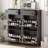Slim Tipping Bucket Shoe Cabinet Set with 4 Flip Drawers