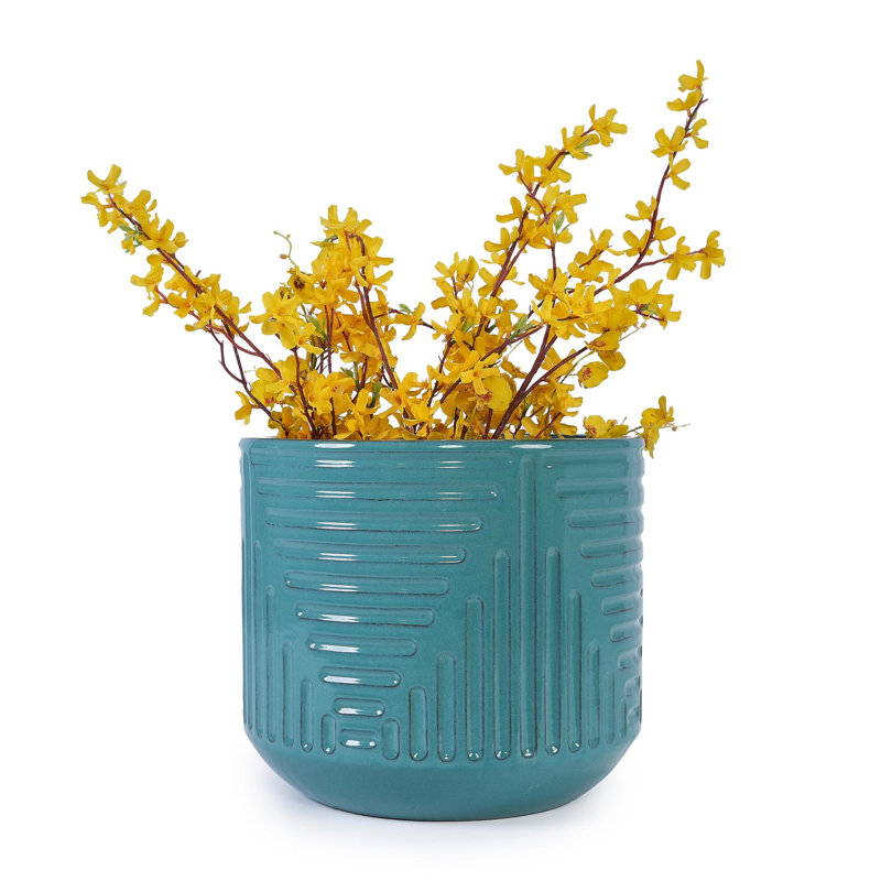 Pot de fleurs en céramique de haute qualité, Cyan