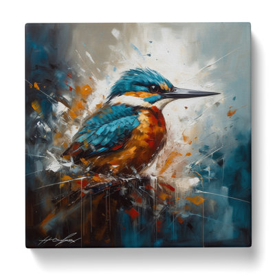 Kingfisher Abstract Expressionism No.2 - Wrapped Canvas