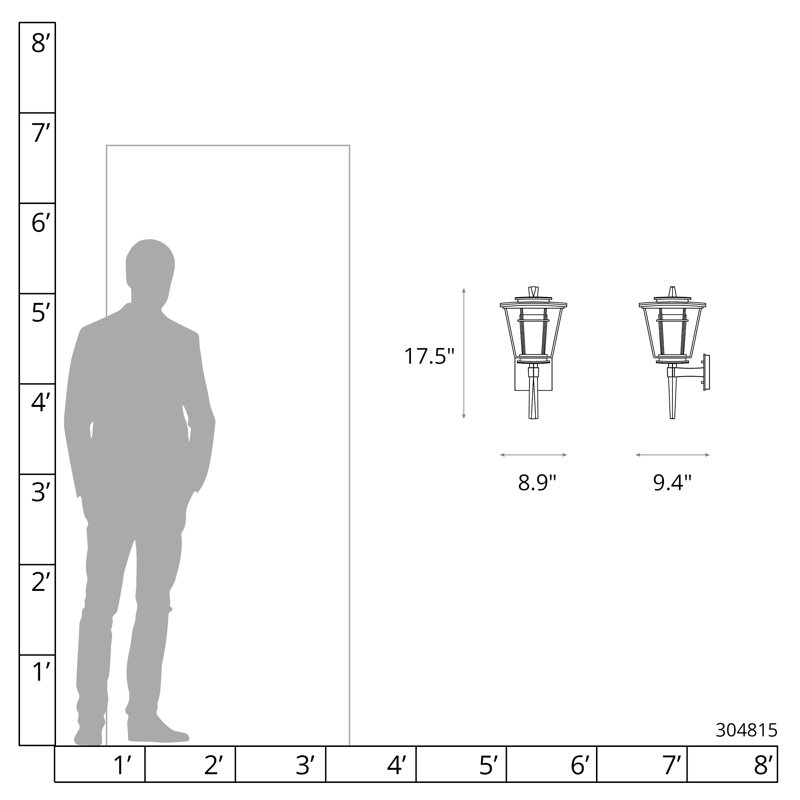 Lanterne murale d'extérieur 1 lumière Beacon Hall, Bronze côtier, H 17,6 po x l 8,9 po x P 9,4 po