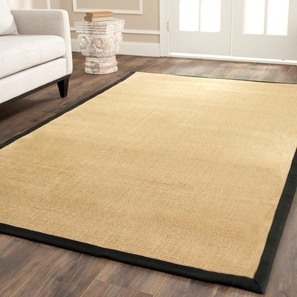Maize Black Jute Rug, Rectangle 6' x 9'