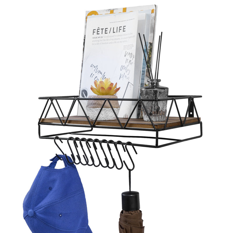Entryway Wall Organizer With Key Hooks