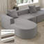 Canapé modulaire en forme de L, canapé en velours côtelé désossé 110 po, gris-857348083
