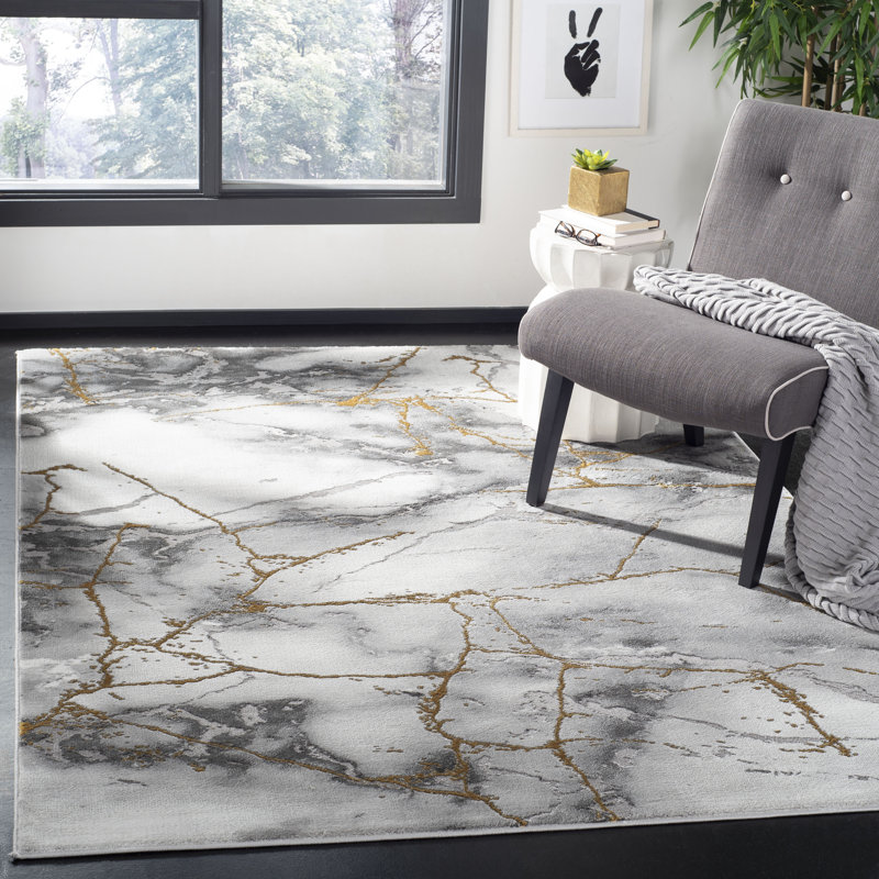 Swindle Washable Abstract Indoor Rug, Rectangle 9' x 12'