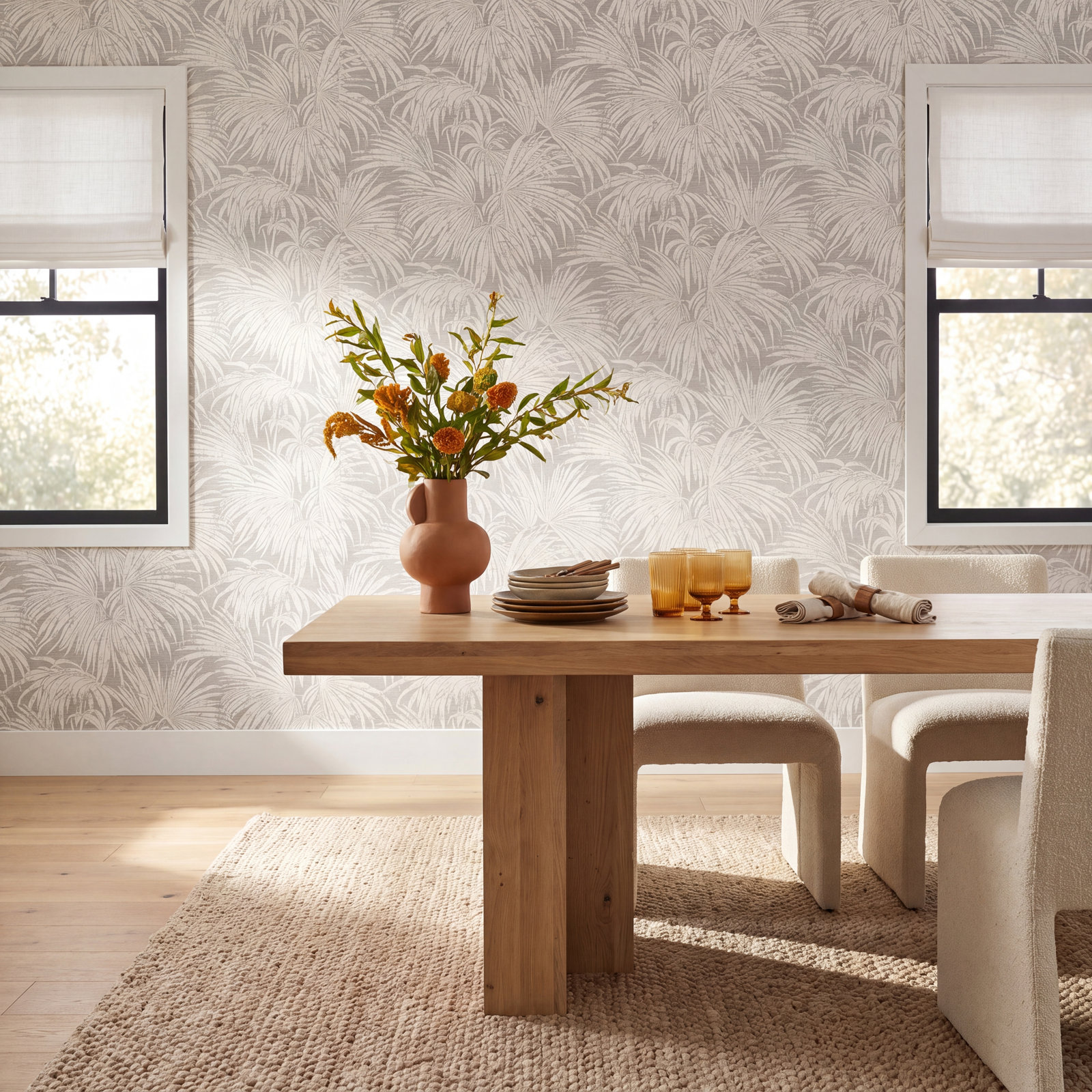 Palm Peel and Stick Wallpaper Roll, Neutral