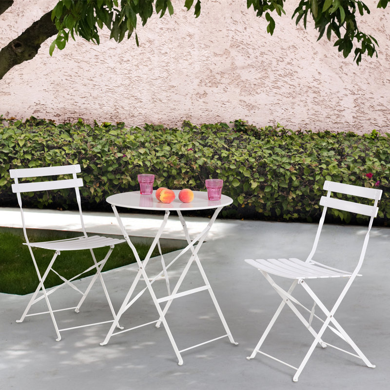 Colm 2 - Person Patio Dining Set with Round Table, White