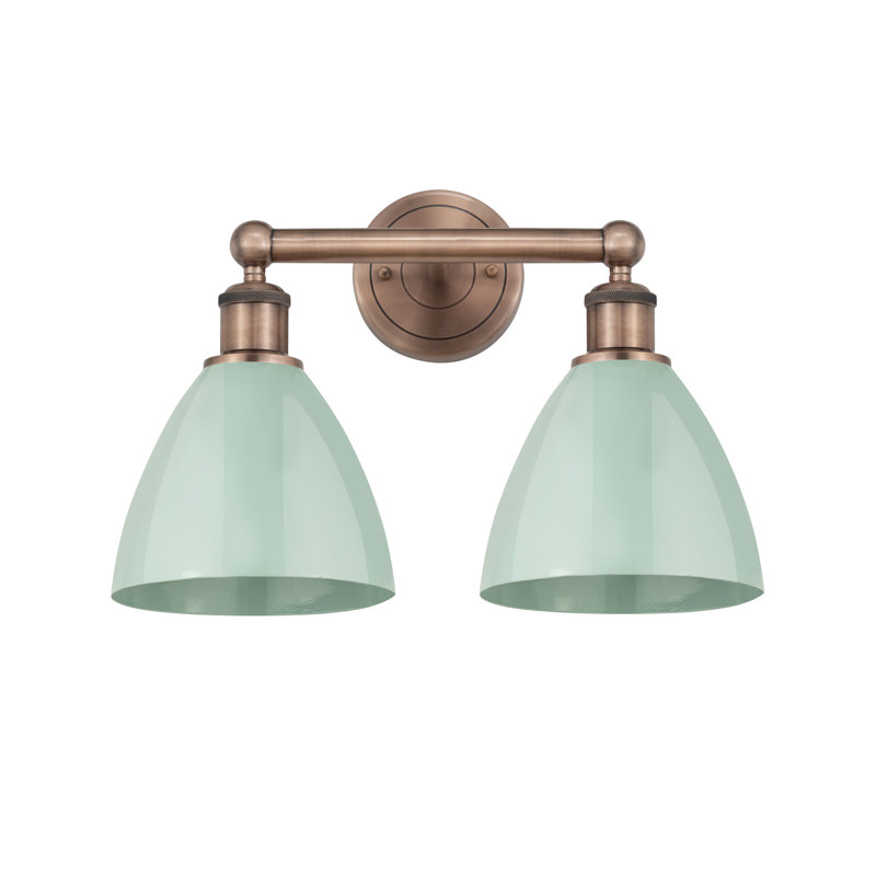 Éclairage pour meuble-lavabo de salle de bain 2 lumières 16,5 pouces Anjail Dome, Écume de mer, Cuivre antique