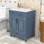 Meuble-lavabo durable avec rangement - cadre en bois, portes à fermeture en douceur-1610602078