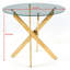 Table de salle à manger avec pieds croisés en métal, table de cuisine moderne-1505173079