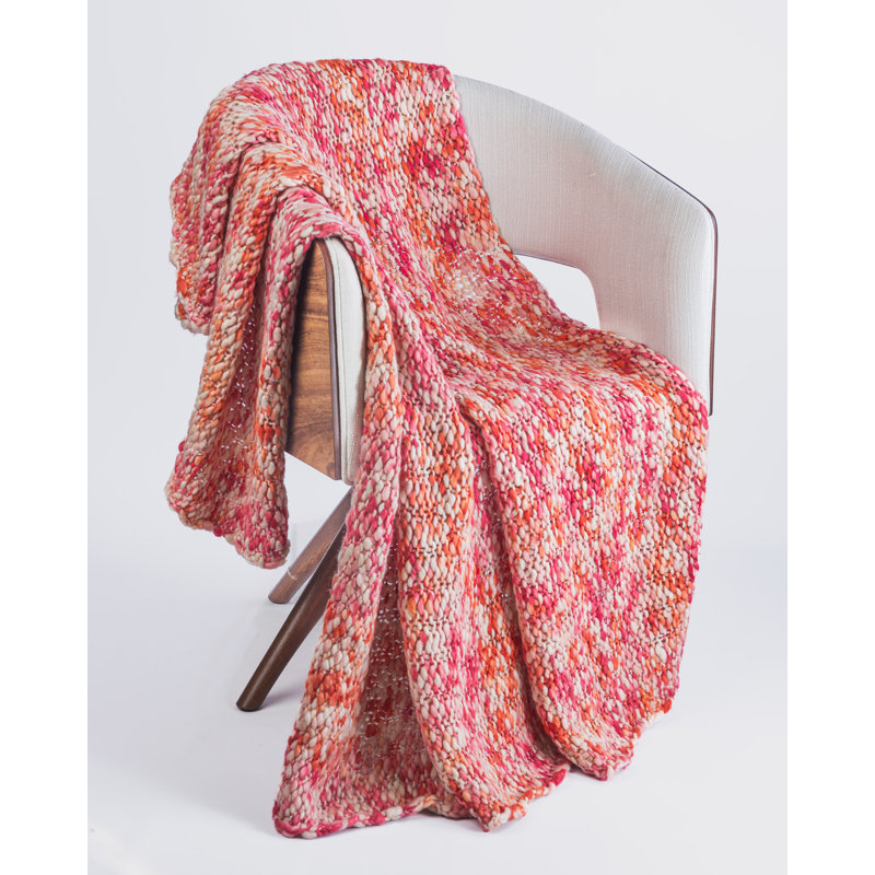 Madis Hand Woven Throw Blanket, Sunset