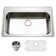 Houzer 33 in Stainless Topmount 1-Hole Single Bowl Kitchen Sink w/ Strainer, Grid - PGS-3122-1-C