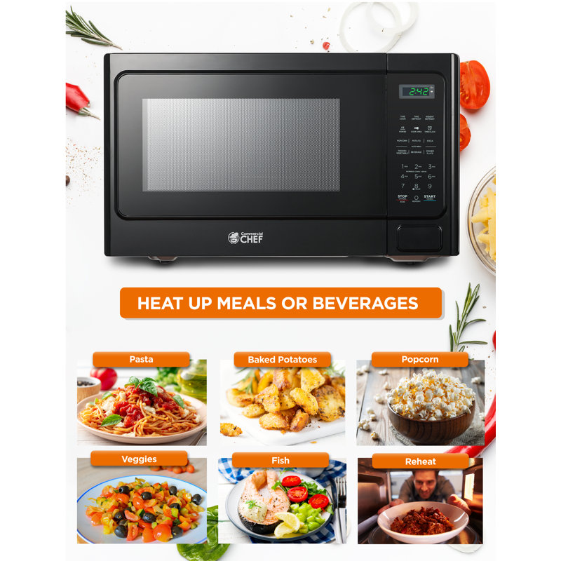 CHM Series Commercial Chef 20.4" 1.3 cu ft. 1000 - Watt Countertop Microwave, Black