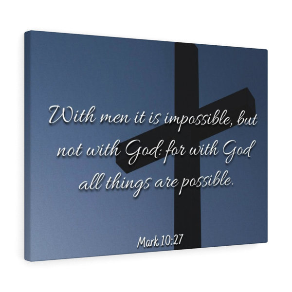Blue Elephant Possible Mark 10:27 - Wrapped Canvas Typography | Wayfair ...