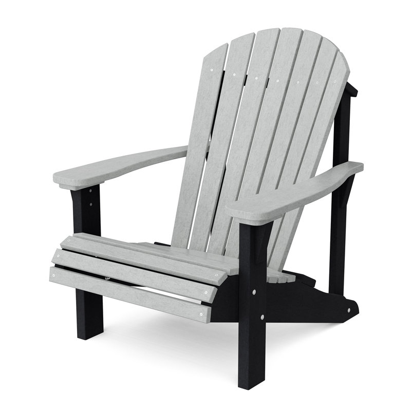 Heritage Outdoor Adirondack Chair, Light Gray/Black