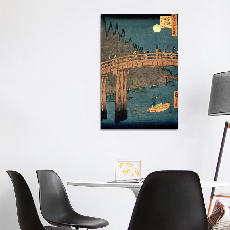 Kyoto bridge by moonlight, 1855, 1 Piece Wrapped Canvas Wall Art, 101.6cm H x 66.04cm W