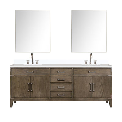 Ensemble de miroirs de salle de bain double avec robinet l 84 po x P 22 po Laurel