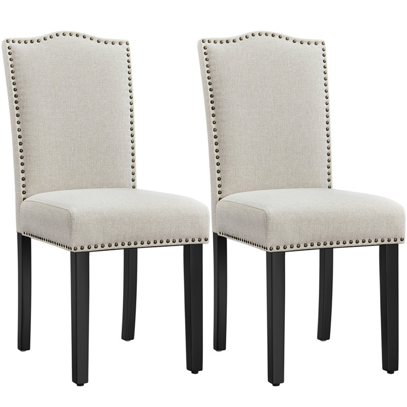 Fabric Upholstered  Parsons Chair, Beige