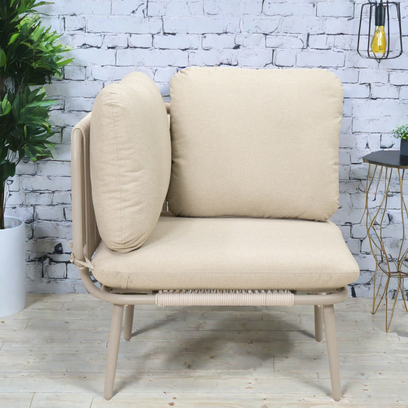 Modular Sectionals Chair, Rustproof Metal Frame, Modern Rope Patio Seat
