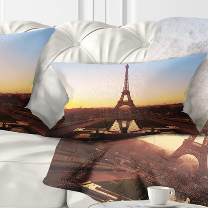 Oreiller cityscape tour de paris eiffel, 12 po x 20 po, Coussin lombaire