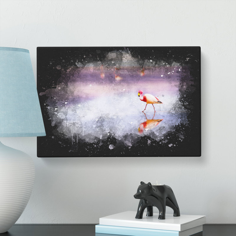 Flamingo Reflection - Wrapped Canvas, 40cm H x 60cm W x 3cm D