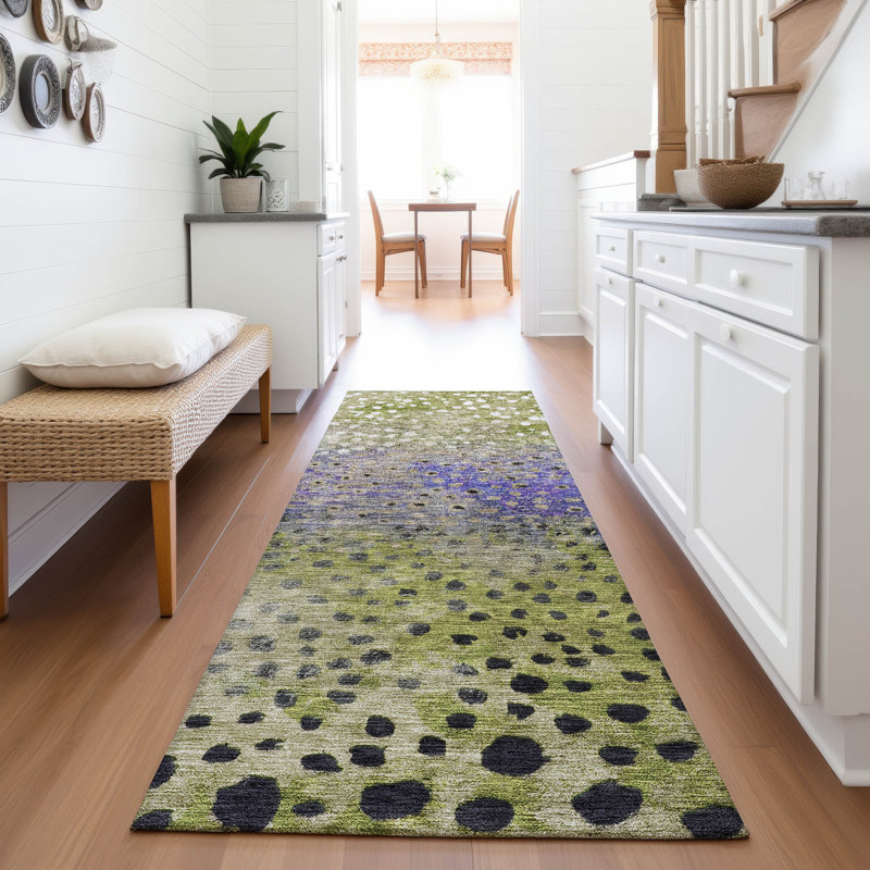 Premium Machine Washable Christina AMF1074 Circles Rug, Runner 2'3" x 7'6"