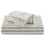 Ensemble de couette gris 3 pièces pour lit Queen, mélange coton-lin-rayonne, confort toutes saisons, design soigné, tissu naturel doux, respirant et lavable à la machine à rayures