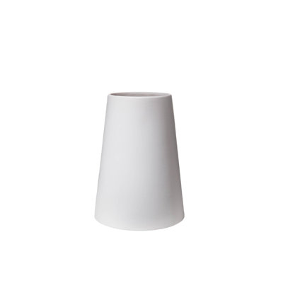 Ceramic Round Bellied Vase Matte Finish White