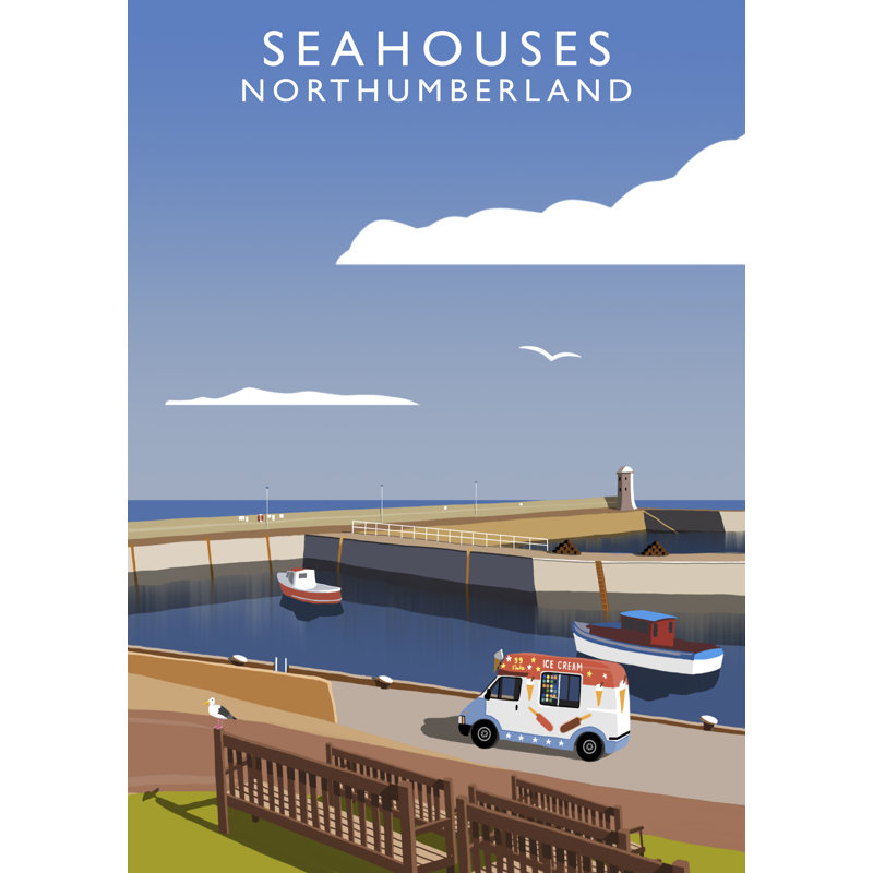 'Seahouses' 1 Piece Wall Art, 50 cm H x 40 cm W x 1 cm D, No Frame