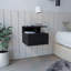 Adele Floating Nightstand , End Table, Side Table Drawer, Open Top Shelves -Black-129936292