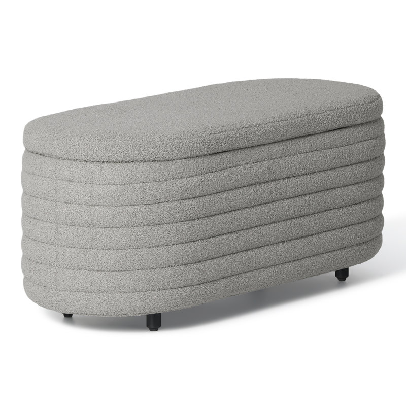 Bayville 42" Wide Sherpa Storage Bench, 18.1" H x 42.5" W x 17" D, Gray