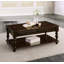 Table basse, table basse avec plateau relevable et tablette de rangement ouverte