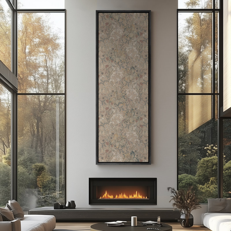 Reproduction d'art sur toile encadrée, H 60 po x l 20 po, Noir