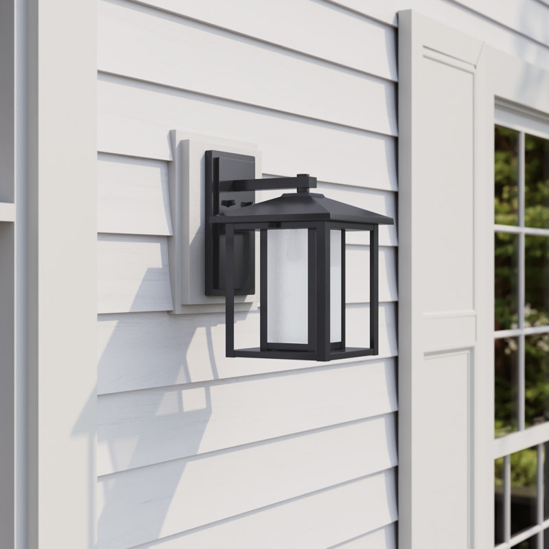 Vermont Aluminum LED Wall Light, Black, 14" H x 9" W x 10.5" D