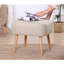Repose-pieds bohémien de couleur crème, 19,7 po x 16,9 po x 16,5 po | 50% coton / 50% lin, 2,0 po d'éponge orthopédique, pieds en bois durables | Parfait pour les décors scandinaves et d'hôtel, sièges élégants et confortables-1061523086