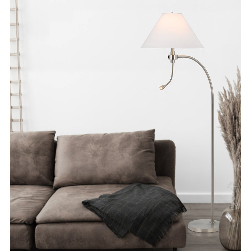 Lampe sur pied arquée 67,5 po Lyeland, Argent argent