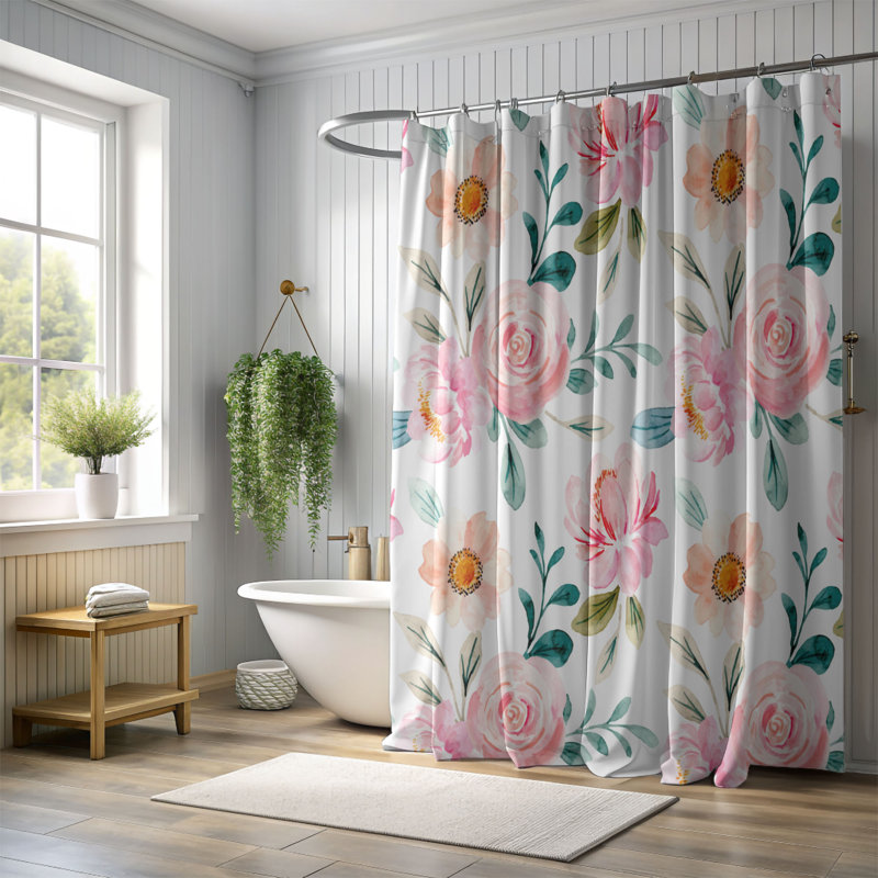 Chic Sprout - rideau de douche standard 1 pièce, H 74 po x l 71 po