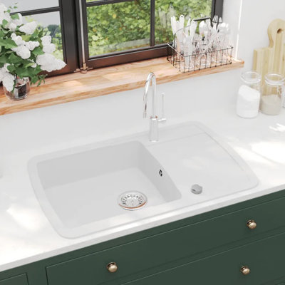 Belfry Kitchen Aeliana 500mm W Single Bowl Stone Flush Kitchen Sink