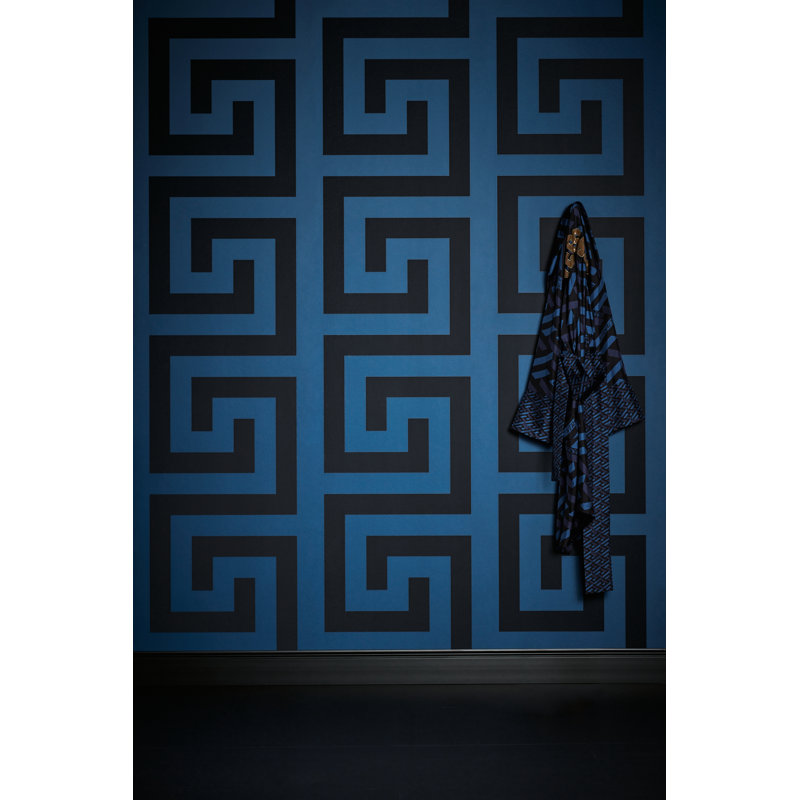 Versace Stone Sphinx Unpasted Vinyl Wallpaper, Blue