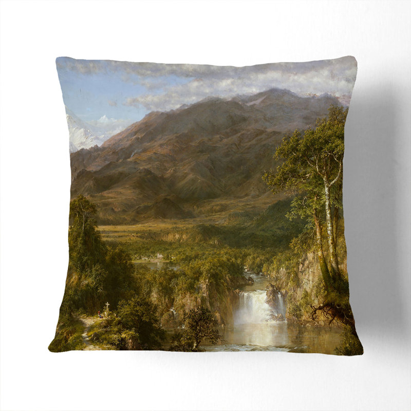The Heart Of The Andes Square Throw Cushion, Black, 40cm H x 40cm W x 15cm D