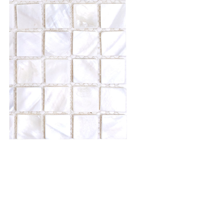 Mother of Pearl 0.8" x 0.8" Seashell Grid Mosaic Tile, Arctic Breeze