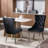 Faux Marble Dining Table Set, 69.3" Rectangular Dining Table & Tufted Velvet Chairs, Modern Kitchen Dining Room Table with Dual U-Shape Stainless Steel Base and Chairs Set-764896889-764896888