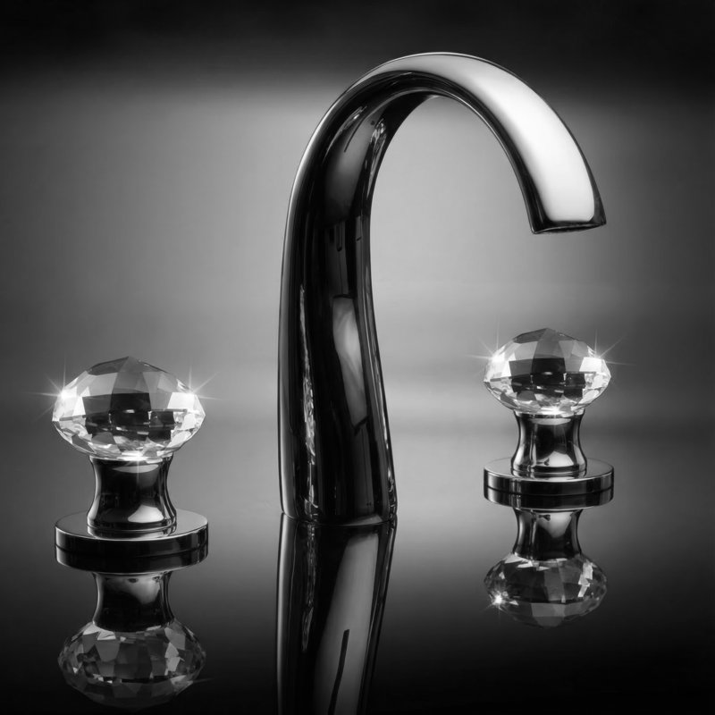 Rock Widespread Bathroom Faucet, Polished Chrome