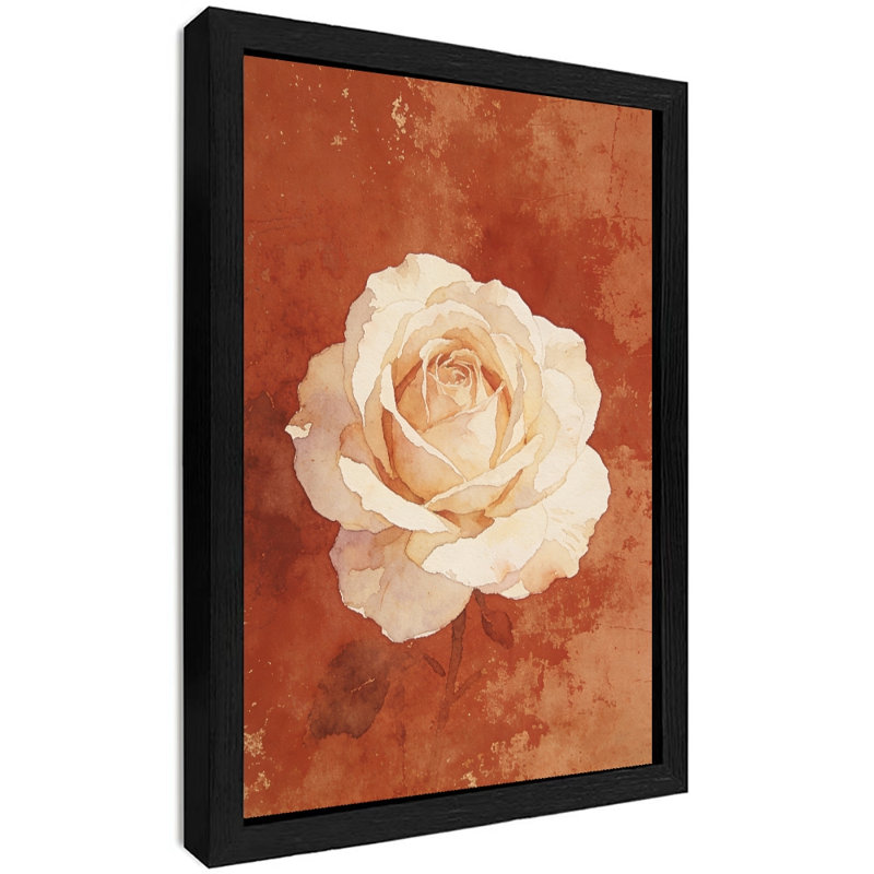 «Black», peinture florale rétro encadrée noire: roses neutres, impression d'art mural, impression sur le thème de la Saint-Valentin