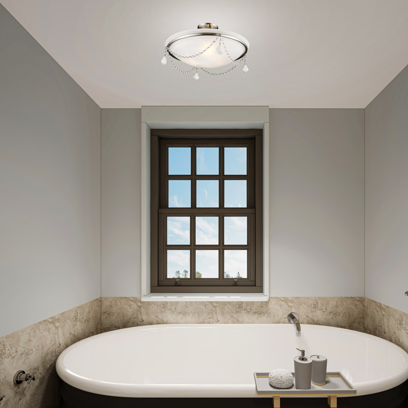 Weathers Glass Semi Flush Mount, Brushed Nickel