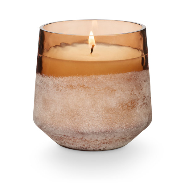 3-wick Amber Glass Sandalwood + Smoke Lidded Wood Wick Jar Candle