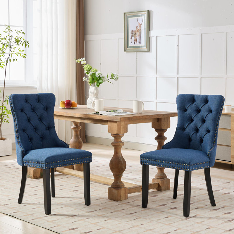 Chaise de salle à manger Allena, Brun, Bleu
