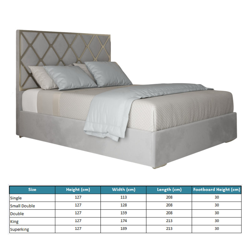 Anatalia Upholstered Bed, Grey, Kingsize (5')
