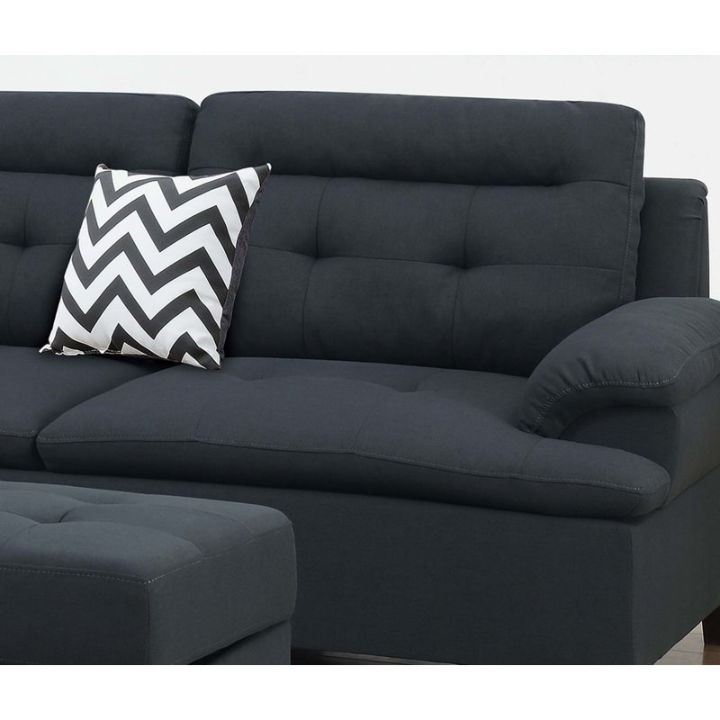 Canapé modulaire en lin, Tissu noir