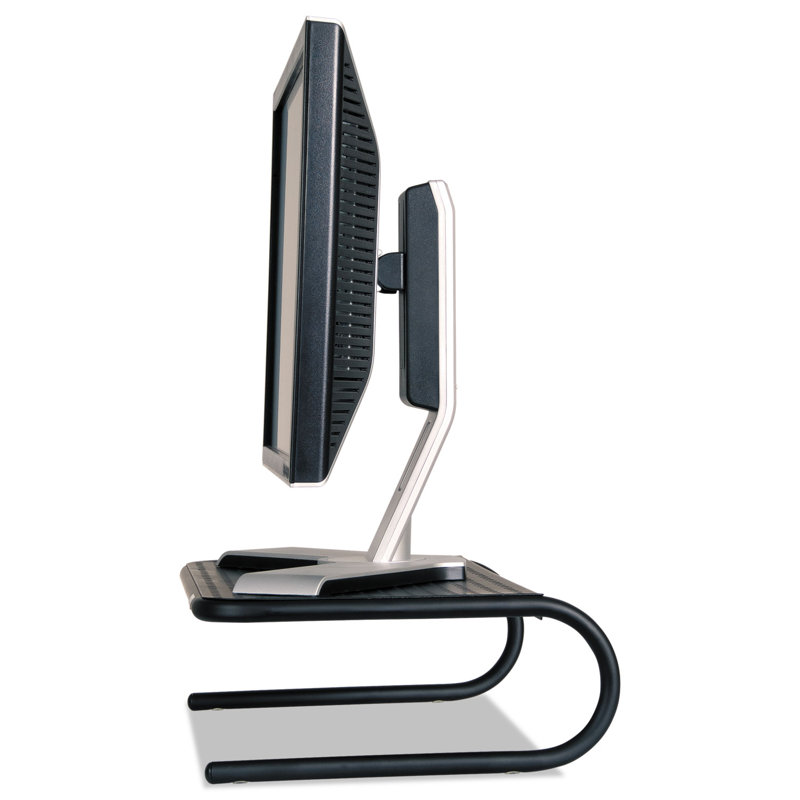 Black Steel Ergonomic Monitor Stand with Vented Platform